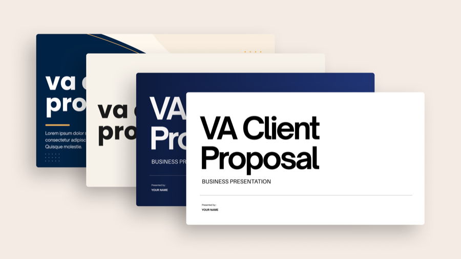 Editable VA client proposal deck template