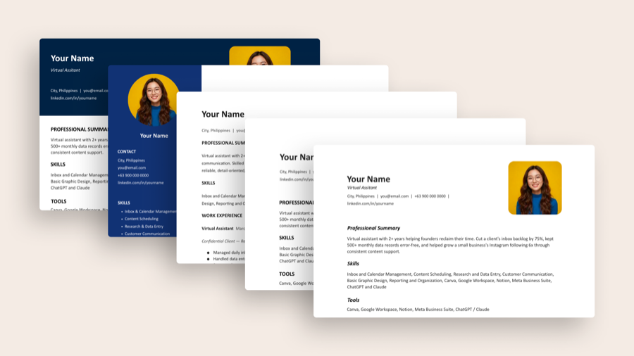 Editable VA resume template