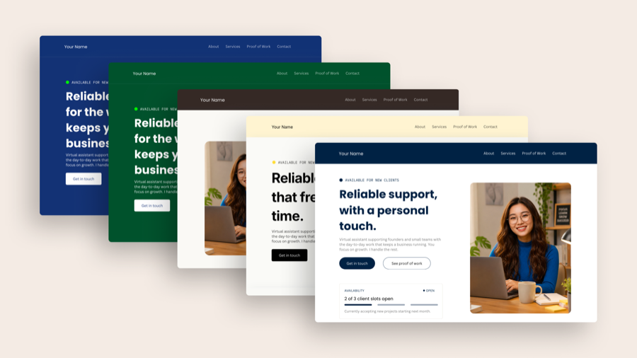 Editable VA website portfolio template